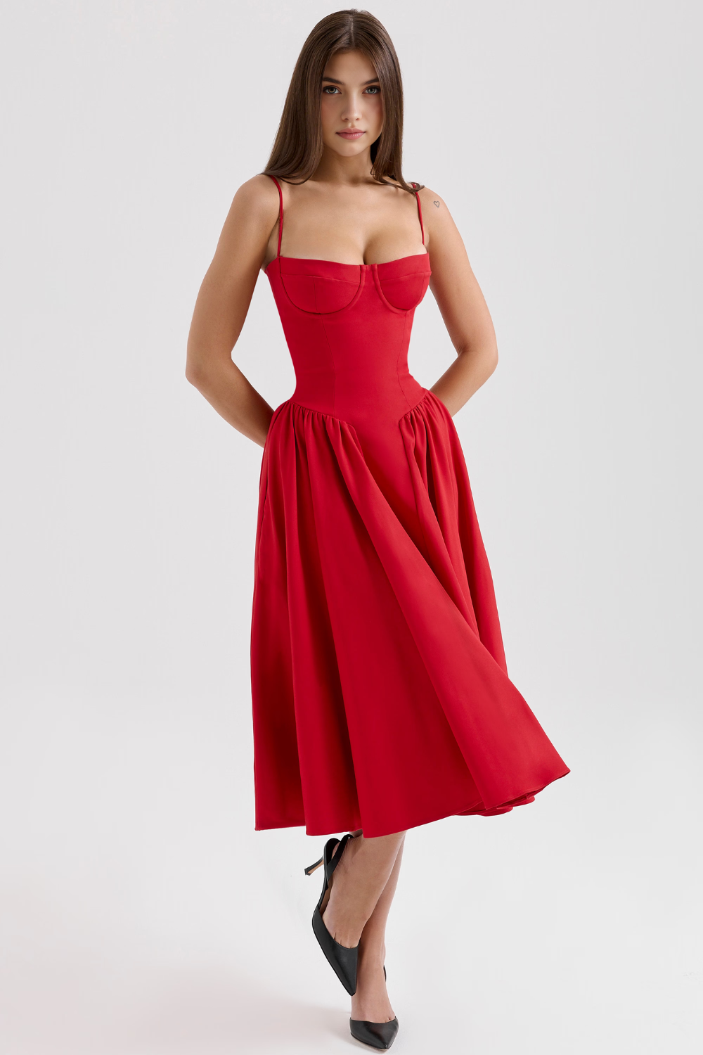Elegantes Midi Kleider für Hochzeiten und Abendveranstaltungen – Perfekt als Hochzeitsgast-Outfit und festliches Abendkleid Emayze