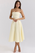 Elegantes Midi Kleid für Damen – Vielseitiges Sommerkleid aus Polyester für Freizeit und besondere Anlässe  Emayze