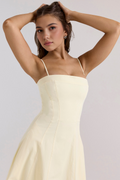 Elegantes Midi Kleid für Damen – Vielseitiges Sommerkleid aus Polyester für Freizeit und besondere Anlässe  Emayze