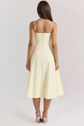 Elegantes Midi Kleid für Damen – Vielseitiges Sommerkleid aus Polyester für Freizeit und besondere Anlässe  Emayze